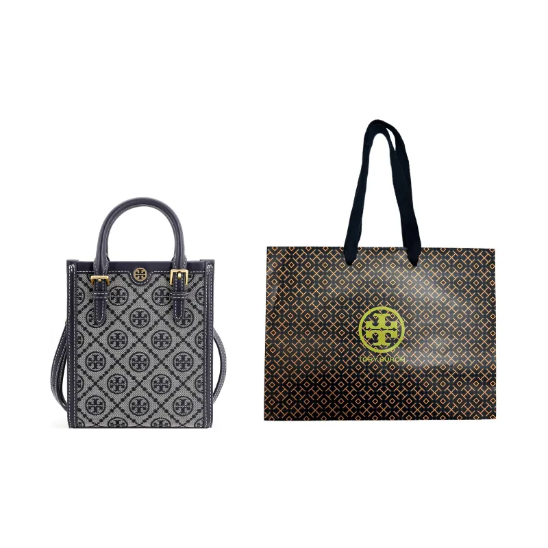 TORY BURCH T Monogram Mini Tote Navy-7