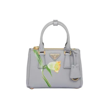 PRADA Galleria Killer Bag Leather Shoulder Bag Crossbody Bag Handbag Mini Women's Granite Gray