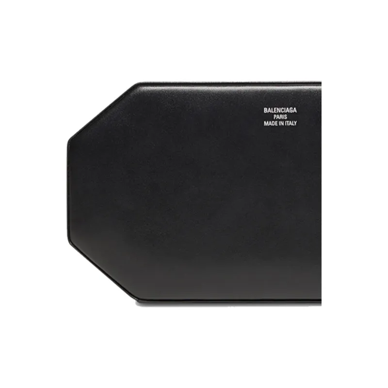 Balenciaga Smooth Cow Leather Cell Phone Pouch Women's Black-5