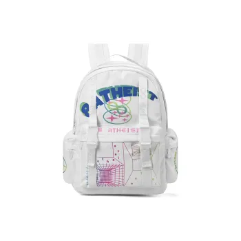 8atheist Polyester Backpack Regular Unisex Dazzling Color White