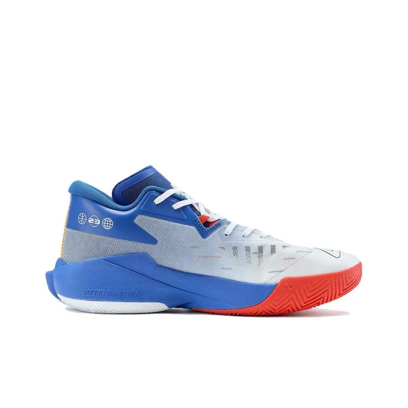 PEAK Lightning 10 Taichi Shock Absorbers Low Top Basketball Shoes Men's Glossy Finish Blue-1