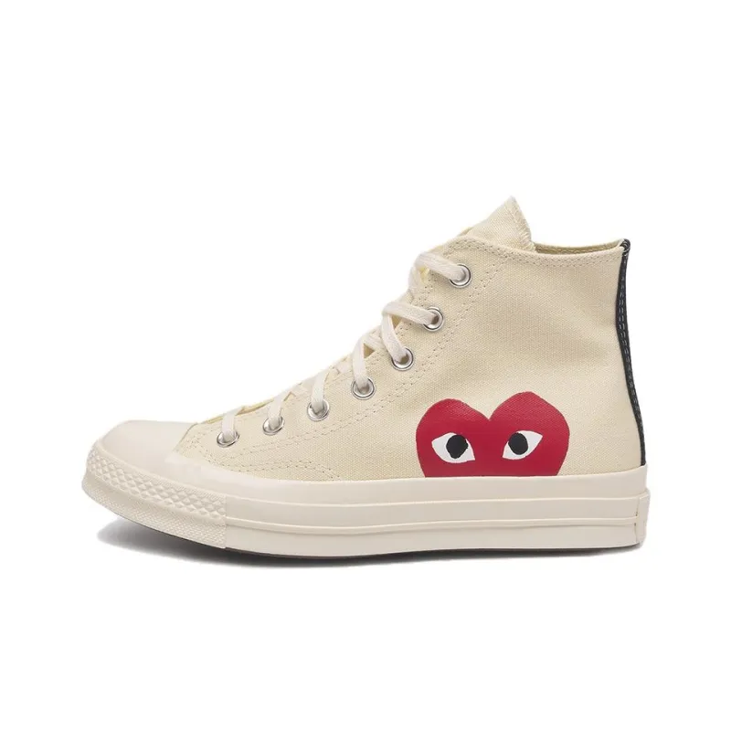 CDG High Top Skateboard Shoes Men's Beige-0