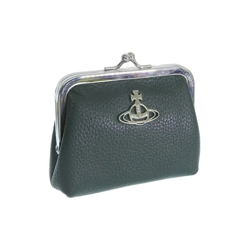 Vivienne Westwood Grain Leather Wallet Coin Purse Women's Green-1
