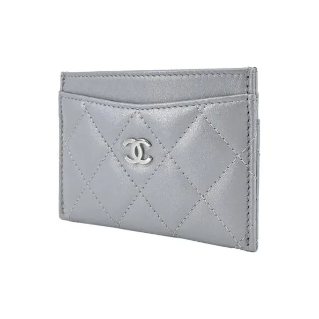 CHANEL Classic Card Holder Silver AP0213-1