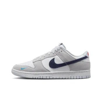 Nike Dunk Low White Grey Navy Aqua Mini Swoosh
