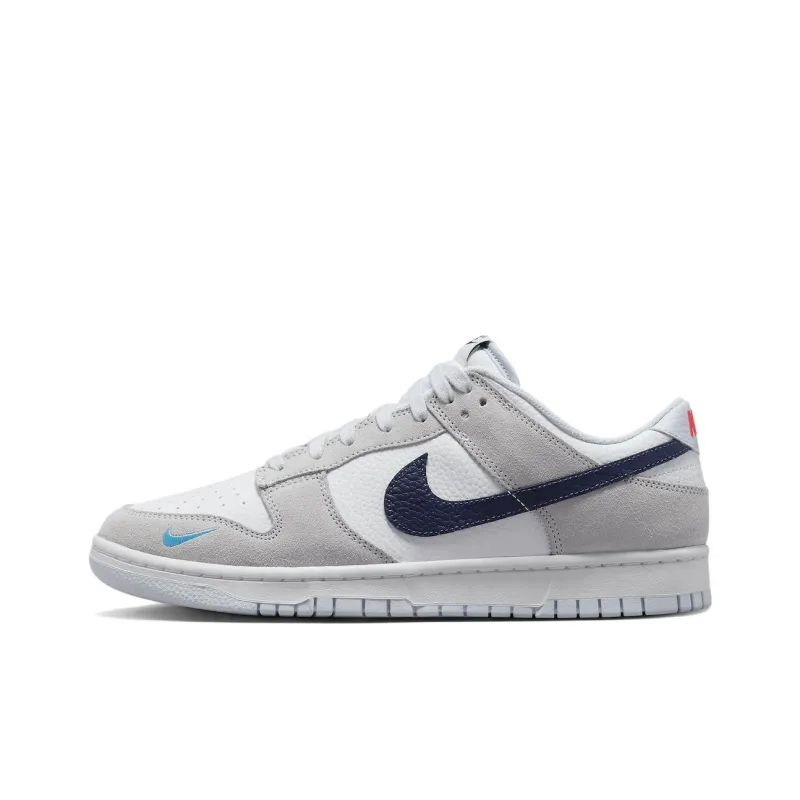 Nike Dunk Low White Grey Navy Aqua Mini Swoosh-0