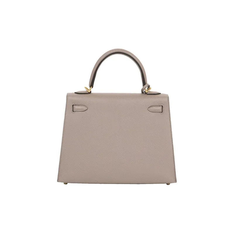 HERMES Kelly Epsom Cow Leather Handbag Women's M8 Gris Asphalte Asphalt Gray-5