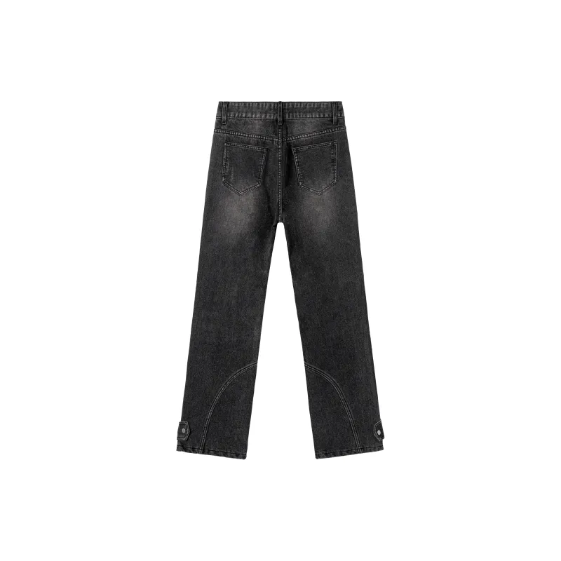 XINYINSU Holes And Zippers Design Unisex Jeans-8