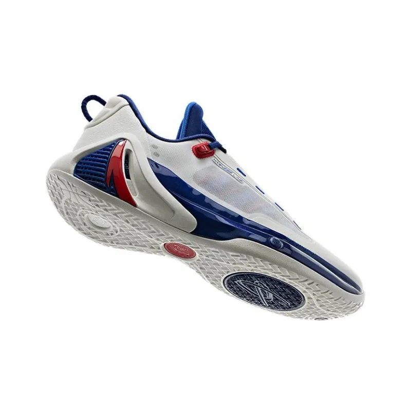 Anta GH4 Breathable Lightweight Low Top Basketball Shoes Men's White Blue-1