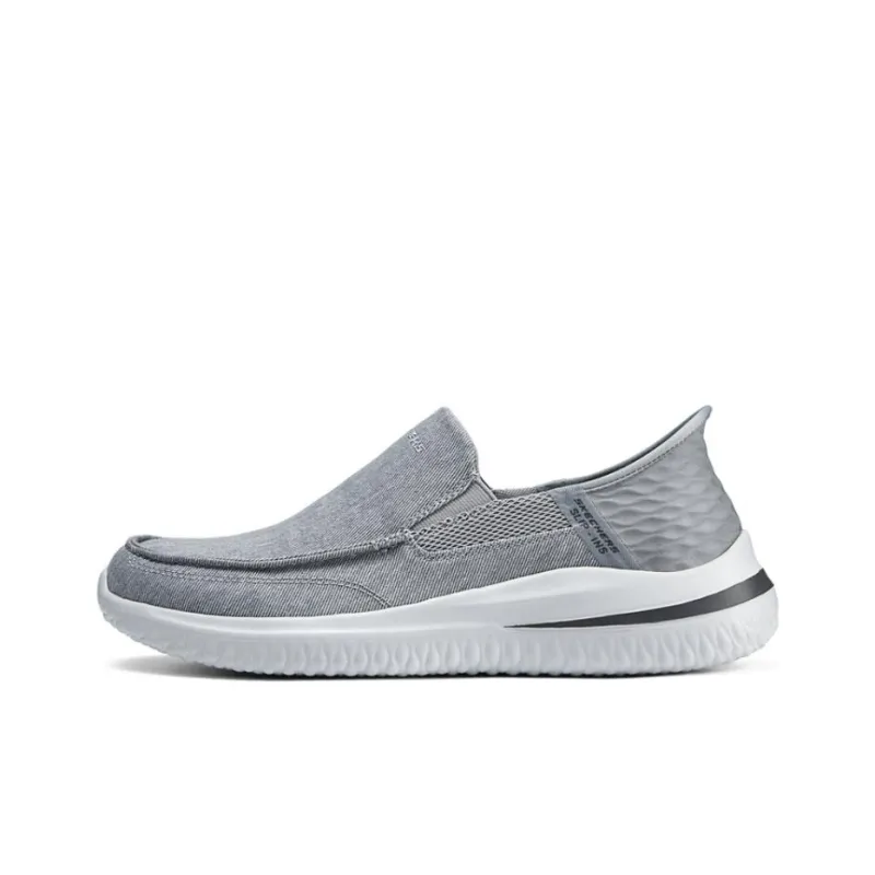 Skechers Slip Ins Slip Ins Technology Wear Resistant Low Top Casual Shoes Men's Light Gray-0