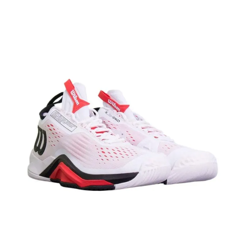Wilson Rush Pro Mid Top Tennis Shoes Men's Black Red-3