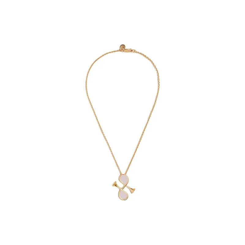 HERMES Cor H Calfskin Metal Gold Plated Necklaces Women's Gold-1