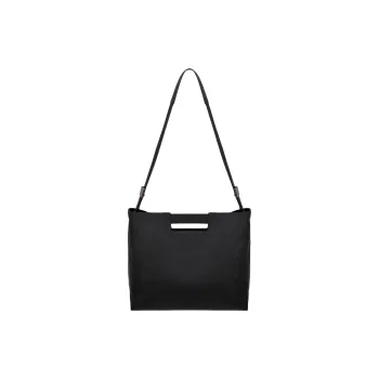 ZARA Cow Leather Shoulder Bag, Crossbody Bag Regular Men's Black