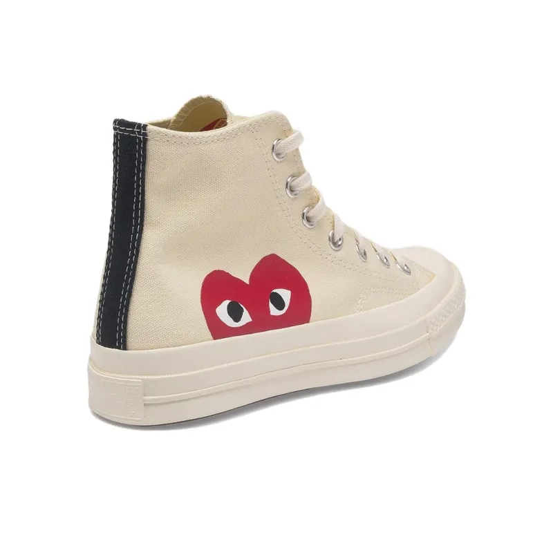 CDG High Top Skateboard Shoes Men's Beige-2