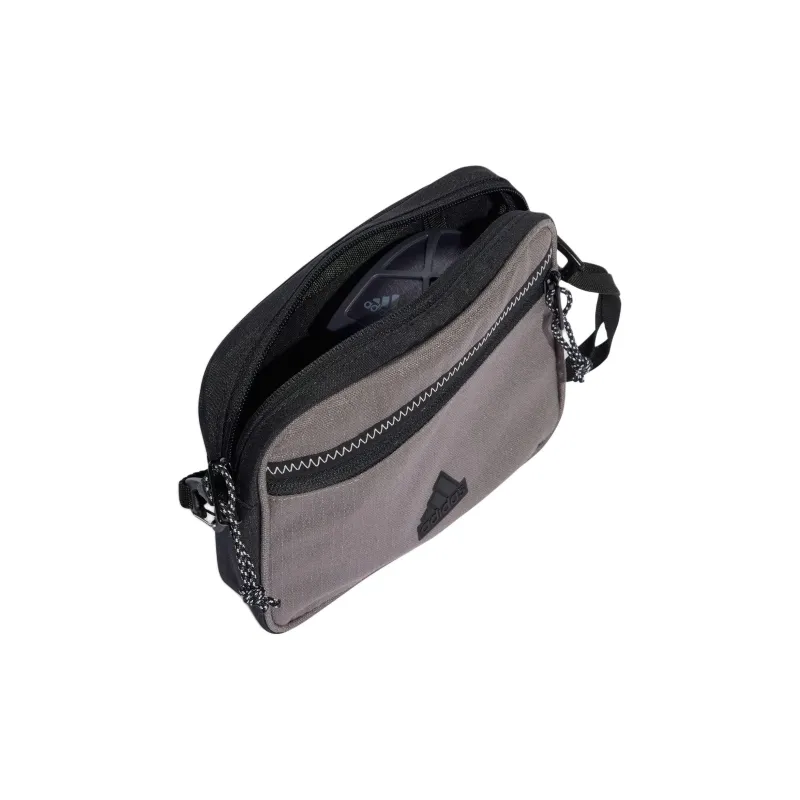 Adidas Recycled Polyester Portable Crossbody Bag, Shoulder Bag Unisex Charcoal Gray & Black-2