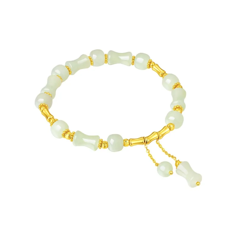 CHOW TAI SENG S925 Hetian Jade Bracelets Women's Pale Greenish White Jade-1