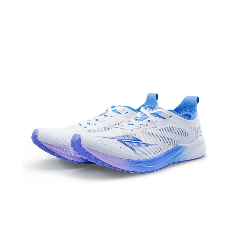VICTORY LIGHT Cushioning, Slip Resistant, And Abrasion Resistant Low Top Sprint Running Shoes Unisex White Purple-2