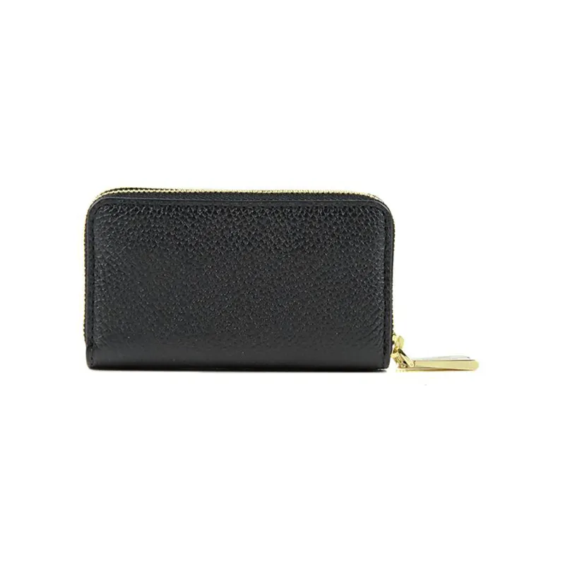 MICHAEL KORS Leather Card Holder, Wallet Women's Black-3