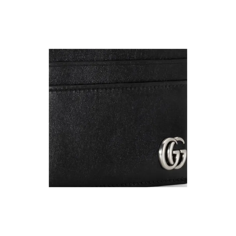 GUCCI GG Marmont Leather Card Holder Card Holder Men's Black-4