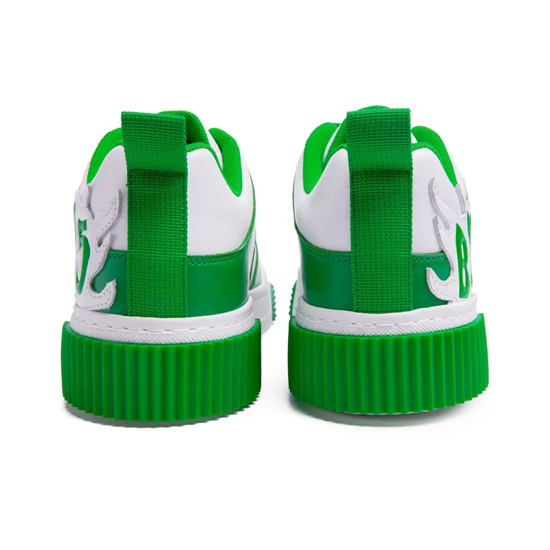 BLOCCO5 Low-Top Skateboard Shoes Unisex Green White-3