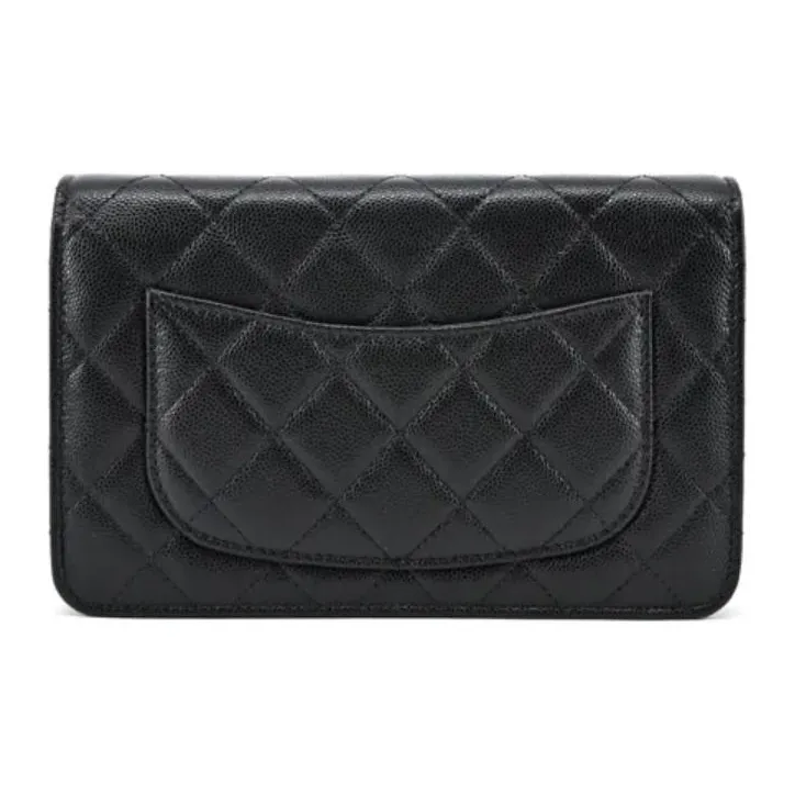 CHANEL WOC Calfskin Shoulder Bag, Crossbody Bag Women's Black-2