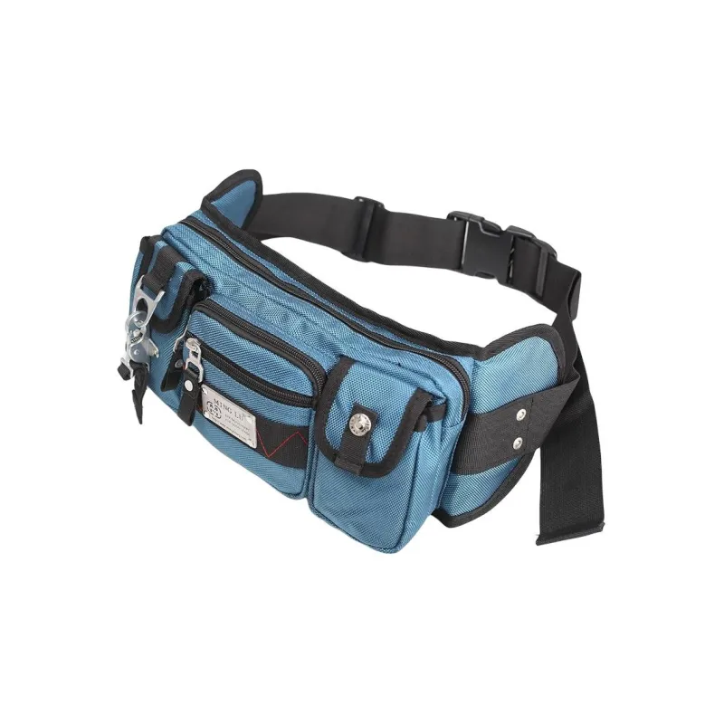 MingLu Oxford Crossbody Bag Shoulder Bag Sling Bag Fanny Pack Large Size Unisex Black/Dark Gray/Blue-9