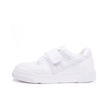 BLOCCO5 Slip Resistant Low Top Skateboard Shoes White