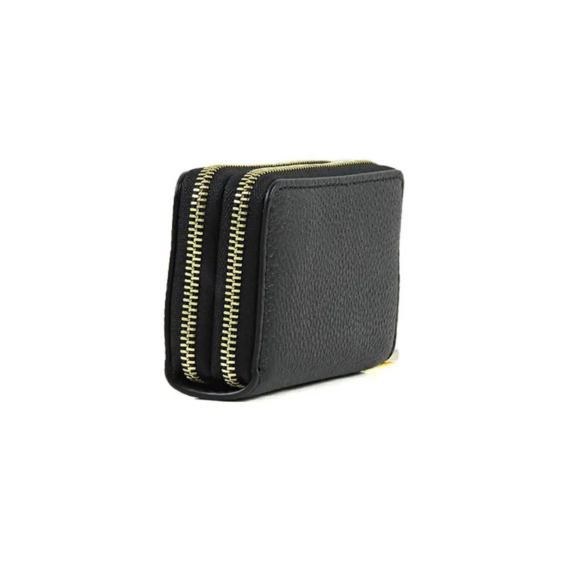 MICHAEL KORS Leather Card Holder, Wallet Women's Black-2