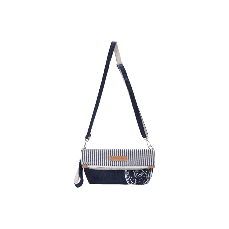 Hello Marche Fabric Canvas Bag, Shoulder Bag Unisex Stripes-0