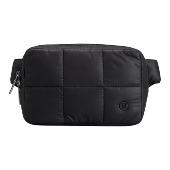 Lululemon Quilted Nylon Sling Bags One Shoulder Crossbody Fanny Pack Women's Black