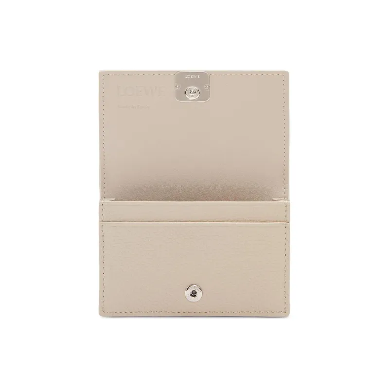 LOEWE Anagram Pebble Texture Cow Leather Business Card Holder Women's Light And Ethereal Gray-3