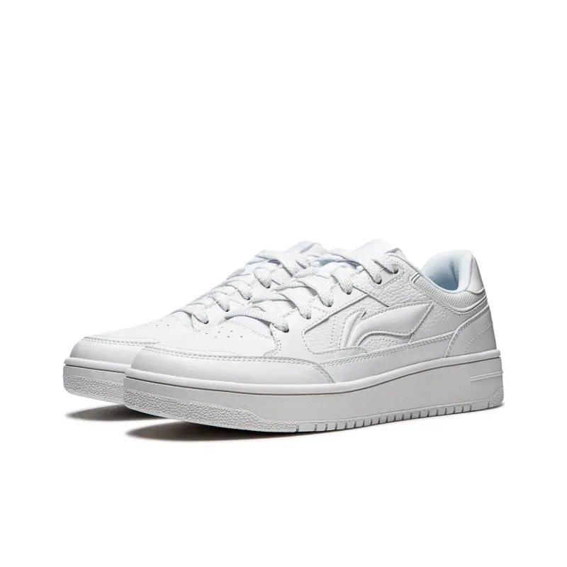 LiNing Tianji Anti Slip And Wear Resistant Height Increasing Low Top Skateboard Shoes Men's White-2