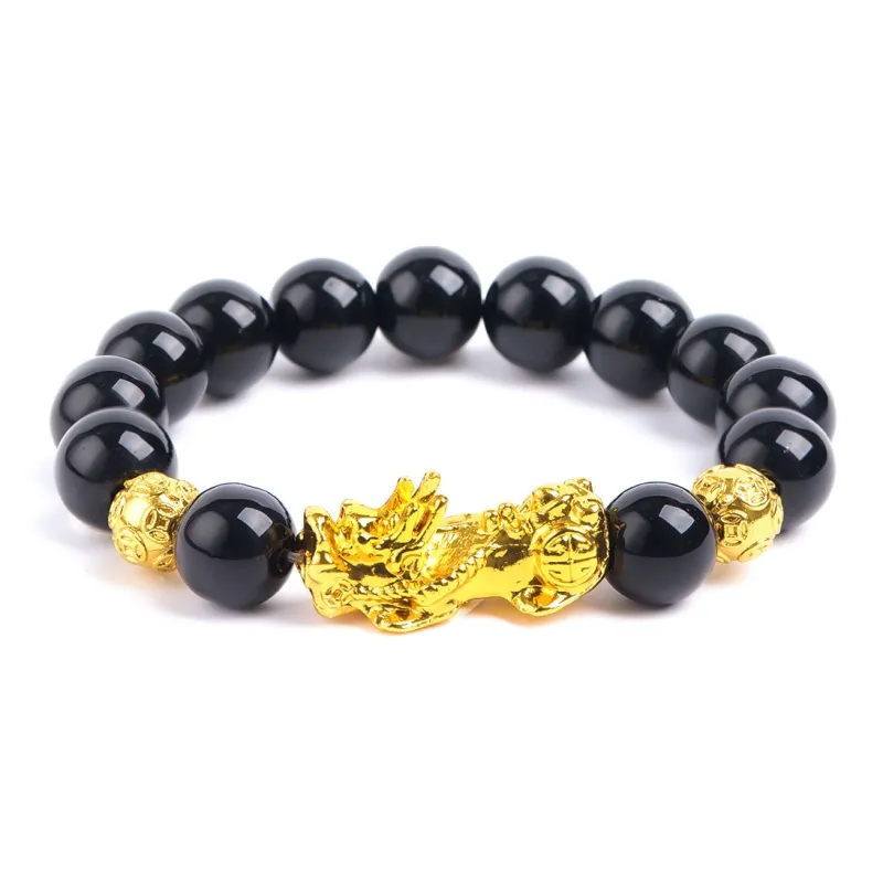 Zhen Hu Pavilion Obsidian Jade Bracelets Unisex-0