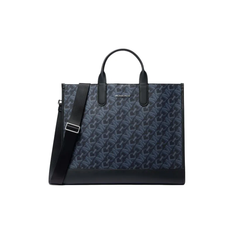 MICHAEL KORS Hudson Artificial Leather Tote Bag, Shopping Bag, Shoulder Bag, Handbag Men's Dark Blue-0