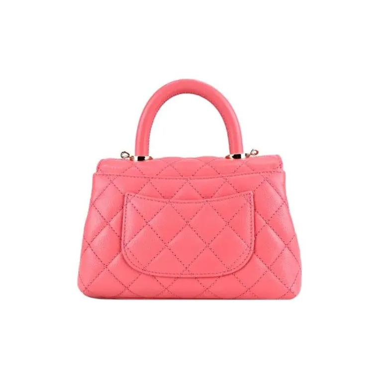 CHANEL Coco Handle Grain Calfskin Handbag, Shoulder Bag, Crossbody Bag Mini Women's Pink-2