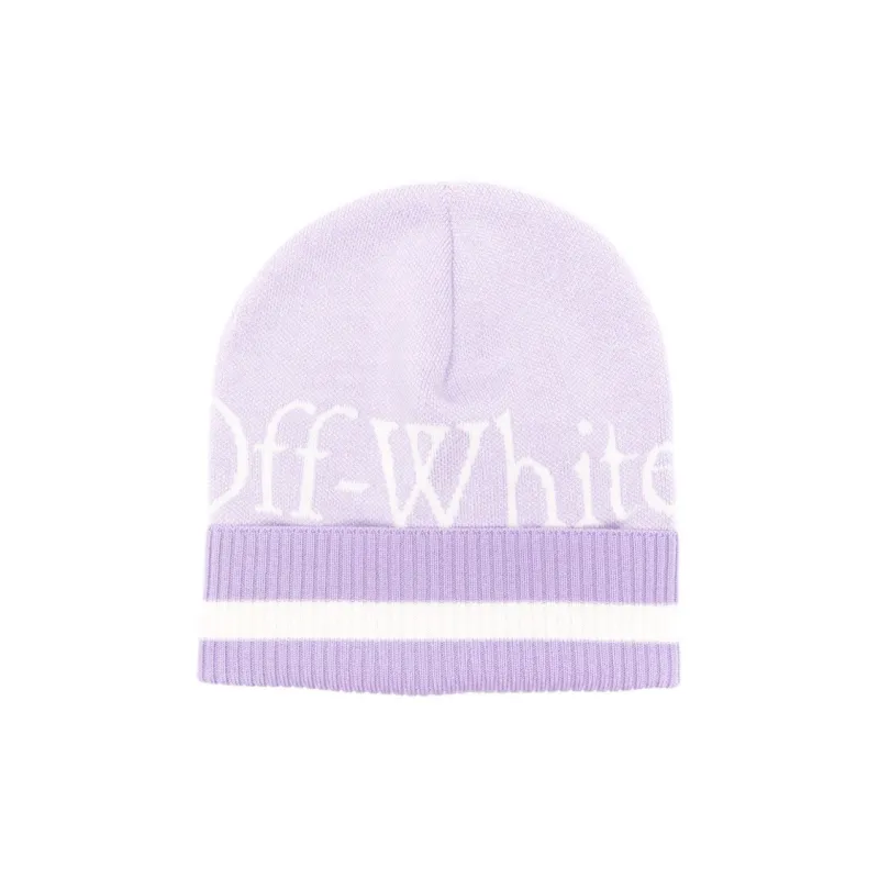 OFF WHITE Logo Detailed Knitted Beanie-0