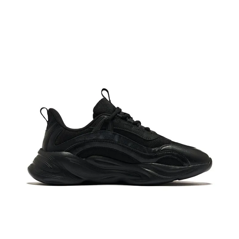 Erke Weiyang Cushioning Wear Resistant Low Top Casual Shoes Men's Black Gray Color-1