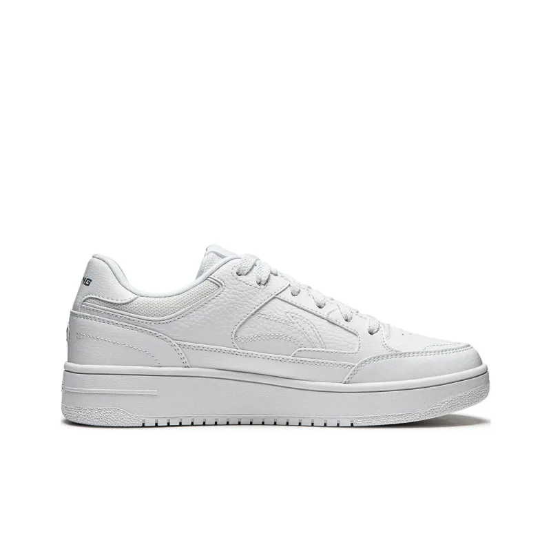 LiNing Tianji Anti Slip And Wear Resistant Height Increasing Low Top Skateboard Shoes Men's White-1