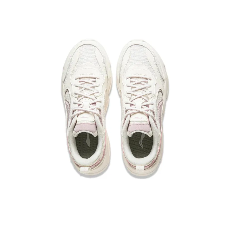 LiNing Cloud Sea Anti Slip Wear Resistant Casual Shoes Women's White Pink-2