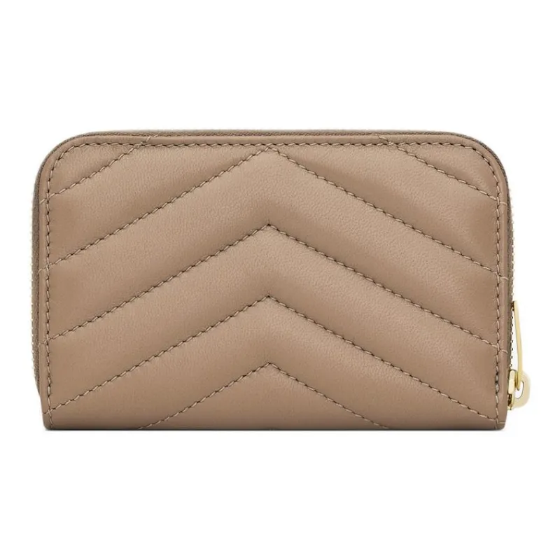 SAINT LAURENT CASSANDRE Lambskin Wallet Women's Dust Gray-2