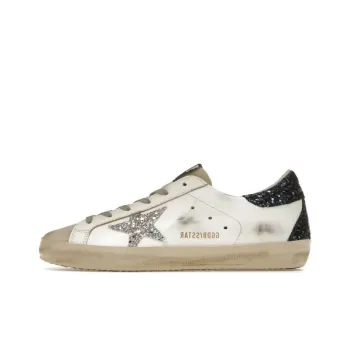 Golden Goose Super Star White Blue Glitter Women's