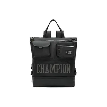 Champion Fabric Backpack Large Size Unisex Black