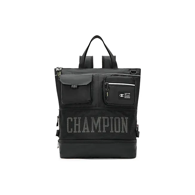 Champion Fabric Backpack Large Size Unisex Black-0