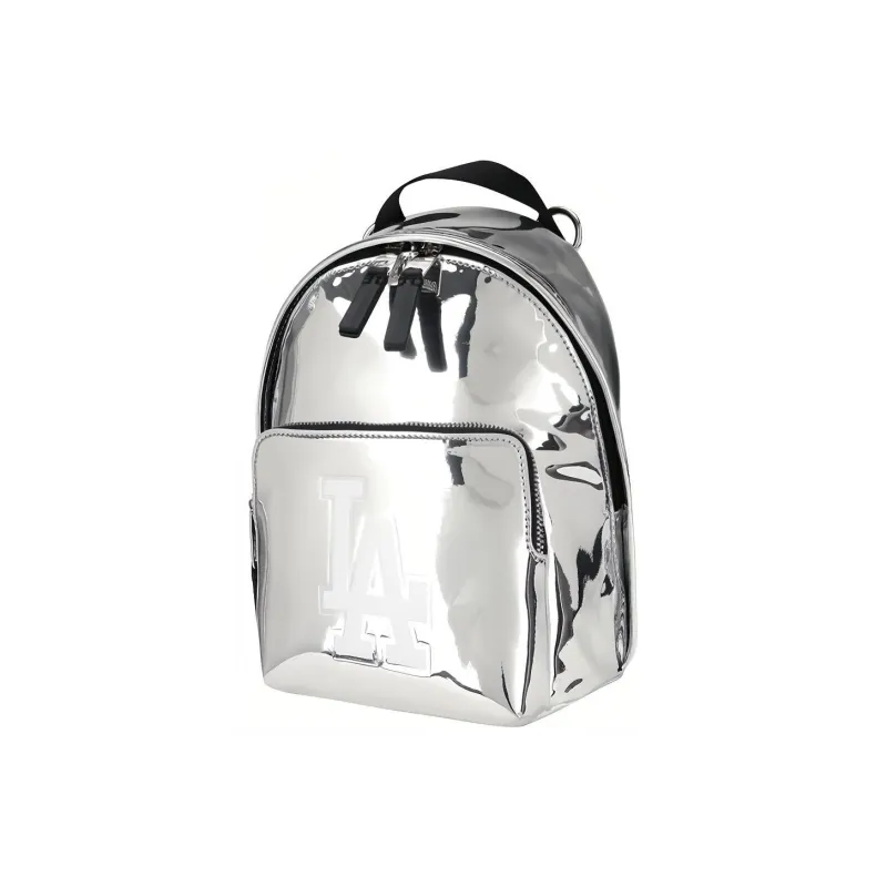MLB Los Angeles Dodgers Artificial Leather Backpack, Shoulder Bag, Crossbody Bag Regular Unisex Silver-3
