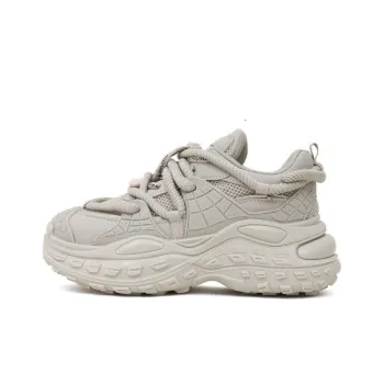 Uncle's House Height Increasing Mid-Top Chunky Sneakers 5cm Women's Ecru