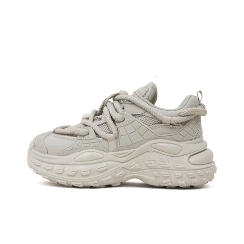 Uncle's House Height Increasing Mid-Top Chunky Sneakers 5cm Women's Ecru