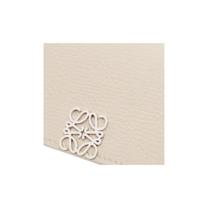 LOEWE Anagram Pebble Texture Cow Leather Business Card Holder Women's Light And Ethereal Gray-4