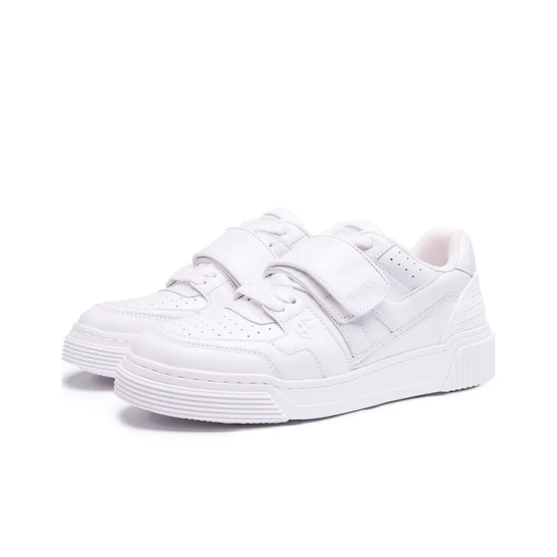 BLOCCO5 Slip Resistant Low Top Skateboard Shoes White-1