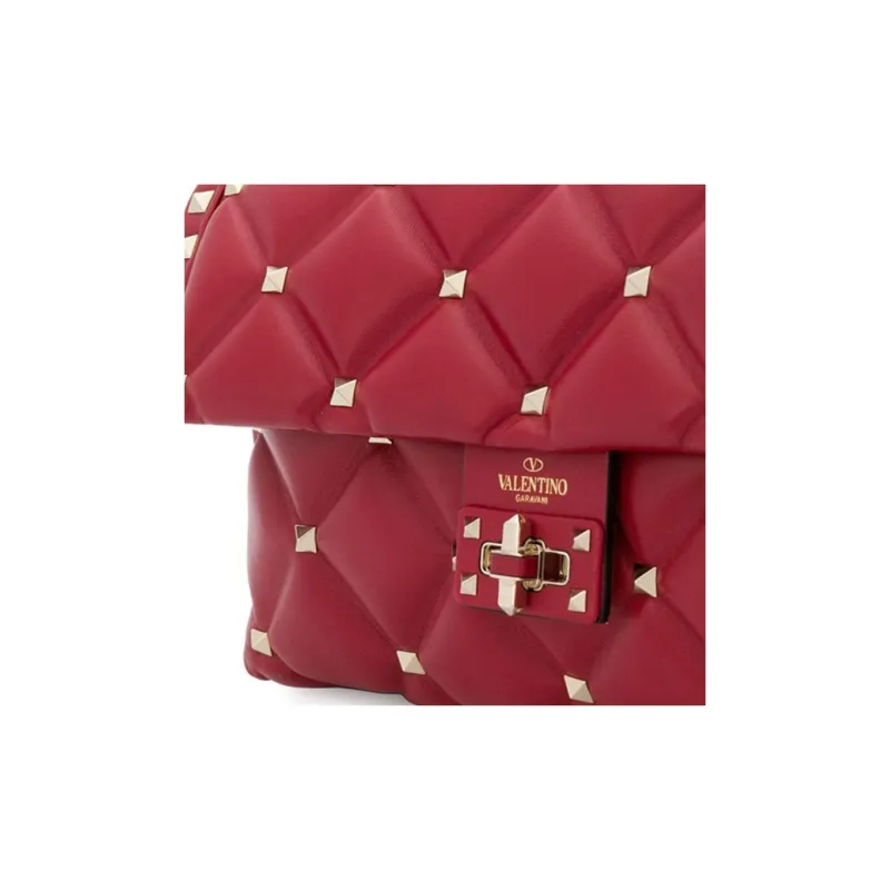 Valentino Calfskin Crossbody Bag, Shoulder Bag Women's Red-2
