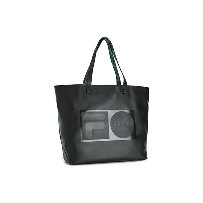 FILA FUSION ×BEAMS Collaboration PU One Shoulder Handbag Extra Small Unisex Pitch Black-2
